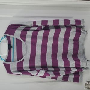 Lane Bryant Purple and Grey Striped Sweater